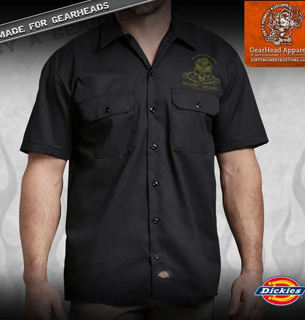 "Skull & Wrenches" WORK SHIRT - Kustom Rockabilly design - Dirty Monkey Kustoms USA GearHead Apparel - USA