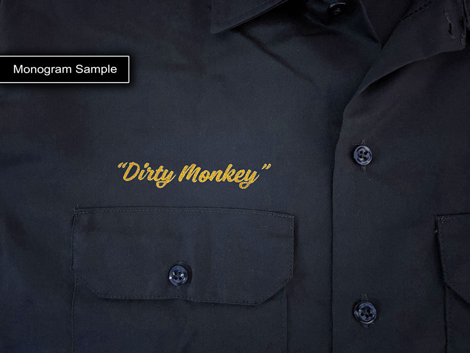 "Stink Eye Pistons" vintage hot rod ol skool mechanic shirt - Dirty Monkey Kustoms USA GearHead Apparel - USA