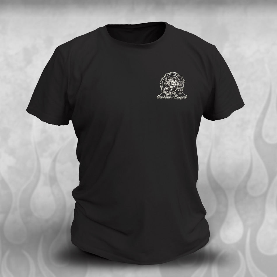 Support Your Local GearHead - Biker tee shirt - Dirty Monkey Kustoms USA GearHead Apparel - USA
