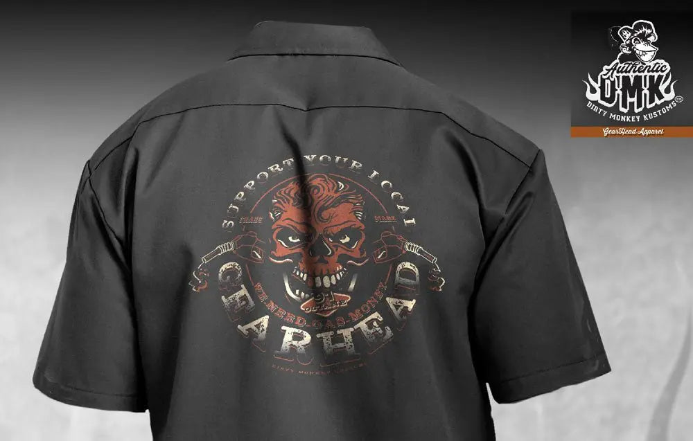 Support Your Local GearHead - mechanic shirt - Dirty Monkey Kustoms USA GearHead Apparel - USA