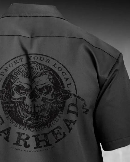 Support Your Local GearHead - stealth mechanic shirt - Dirty Monkey Kustoms Canadian GearHead Shirts & Apparel - Canada