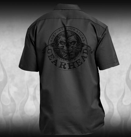 Support Your Local GearHead - stealth mechanic shirt - Dirty Monkey Kustoms Canadian GearHead Shirts & Apparel - Canada